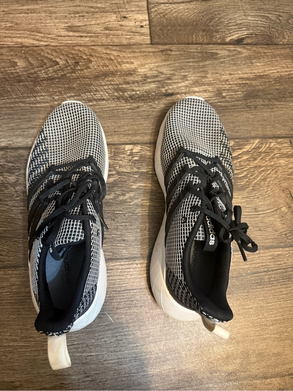 adidas Kids Black and White Knit Sneakers
